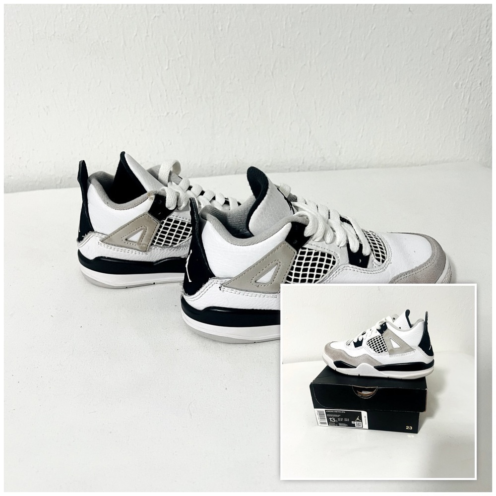 Jordan Air 4 Retro PS Size 13C White/Black-Neutral Grey BQ7669-111 School